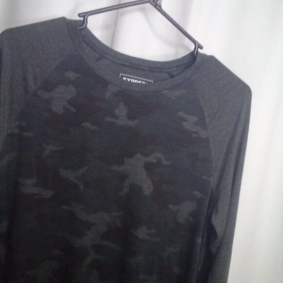 Express Shirt M Women Long Sleeve Stretch Thermal Camo Gray Black - Picture 7 of 15